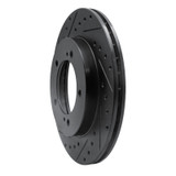 R1 96-98 Suzuki Sidekick Front Left Drilled & Slotted Black Brake Rotor