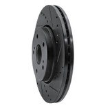 R1 10-13 Suzuki Kizashi Front Right Drilled & Slotted Black Brake Rotor