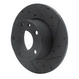 R1 76-76 BMW 530I Front Right Drilled & Slotted Black Brake Rotor