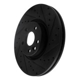 R1 16-17 Volvo XC60 Front Right Drilled & Slotted Black Brake Rotor