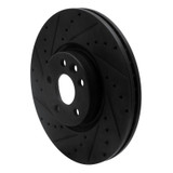 R1 16-17 Volvo XC60 Front Left Drilled & Slotted Black Brake Rotor