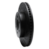R1 03-03 Dodge Durango Front Right Drilled & Slotted Black Brake Rotor