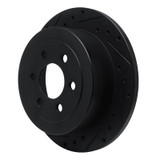 R1 03-04 Dodge Dakota 4WD Rear Left Drilled & Slotted Black Brake Rotor