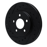 R1 96-00 Chrysler Town & Country Front Left Drilled & Slotted Black Brake Rotor