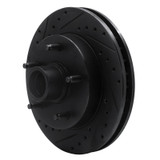 R1 94-99 Dodge Ram 1500 Pickup Front Left Drilled & Slotted Black Brake Rotor
