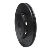 R1 00-04 Volvo V40 Front Right Drilled & Slotted Black Brake Rotor