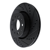 R1 82-92 Volvo 740 Front Right Drilled & Slotted Black Brake Rotor