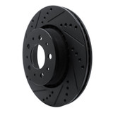 R1 82-92 Volvo 940 Front Left Drilled & Slotted Black Brake Rotor