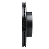 R1 82-90 Volvo 740 Front Right Drilled & Slotted Black Brake Rotor