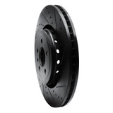 R1 14-23 Dodge Charger Front Right Drilled & Slotted Black Brake Rotor
