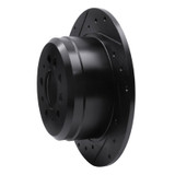 R1 67-74 Volvo 142 Rear Left Drilled & Slotted Black Brake Rotor