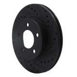 R1 93-97 Chrysler Intrepid Front Right Drilled & Slotted Black Brake Rotor