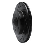 R1 93-97 Chrysler Intrepid Front Left Drilled & Slotted Black Brake Rotor