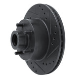 R1 70-72 Dodge Charger Front Right Drilled & Slotted Black Brake Rotor