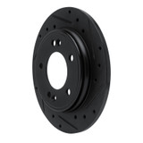 R1 17-25 Hyundai Elantra Rear Right Drilled & Slotted Black Brake Rotor