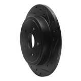 R1 88-95 Chrysler New Yorker Rear Right Drilled & Slotted Black Brake Rotor