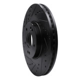 R1 15-20 Kia Sorento Front Left Drilled & Slotted Black Brake Rotor
