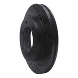 R1 01-04 Honda Passport Front Right Drilled & Slotted Black Brake Rotor