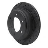 R1 92-04 Acura SLX Rear Left Drilled & Slotted Black Brake Rotor