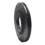 R1 92-02 Acura SLX Front Left Drilled & Slotted Black Brake Rotor