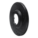 R1 84-87 Isuzu Pickup Front Right Drilled & Slotted Black Brake Rotor