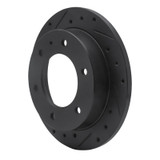 R1 88-95 Isuzu AMIGO Rear Left Drilled & Slotted Black Brake Rotor