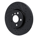 R1 16-24 Mini Cooper (Excl Clubman) Front Right Drilled & Slotted Black Brake Rotor