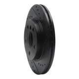R1 14-24 Mini Cooper (Excl Clubman) Front Right Drilled & Slotted Black Brake Rotor