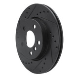 R1 14-24 Mini Cooper (Excl Clubman) Front Left Drilled & Slotted Black Brake Rotor