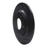 R1 13-25 Hyundai Elantra GT Rear Right Drilled & Slotted Black Brake Rotor