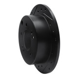R1 10-13 Kia Forte Rear Left Drilled & Slotted Black Brake Rotor
