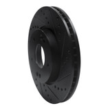 R1 10-13 Kia Forte Koup Front Right Drilled & Slotted Black Brake Rotor