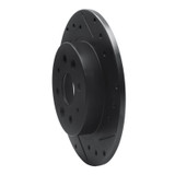 R1 98-03 Kia Sephia Rear Right Drilled & Slotted Black Brake Rotor