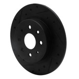 R1 98-03 Kia Sephia Rear Left Drilled & Slotted Black Brake Rotor