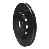 R1 94-00 Kia Sephia Front Left Drilled & Slotted Black Brake Rotor