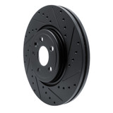 R1 17-19 Jaguar F-Pace Front Right Drilled & Slotted Black Brake Rotor