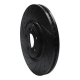 R1 06-21 Jaguar F-Type Front Left Drilled & Slotted Black Brake Rotor