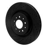 R1 00-06 Jaguar XKR Front Left Drilled & Slotted Black Brake Rotor