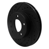 R1 90-97 Jaguar XJ6 Front Left Drilled & Slotted Black Brake Rotor