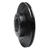 R1 71-97 Jaguar Vanden Plas Front Left Drilled & Slotted Black Brake Rotor