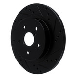 R1 15-25 Subaru Outback Rear Right Drilled & Slotted Black Brake Rotor