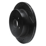 R1 14-18 Subaru Forester Rear Left Drilled & Slotted Black Brake Rotor