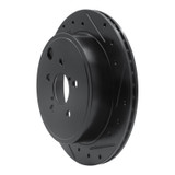 R1 10-25 Scion FR-S Rear Right Drilled & Slotted Black Brake Rotor