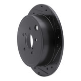 R1 08-15 Subaru Outback Rear Right Drilled & Slotted Black Brake Rotor