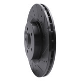 R1 06-17 Land Rover Discovery (Latin America) Front Right Drilled & Slotted Black Brake Rotor