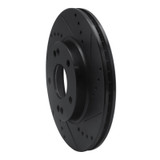 R1 17-22 Hyundai Ioniq Front Right Drilled & Slotted Black Brake Rotor