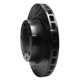 R1 86-91 Porsche 928 Right Front Drilled & Slotted Black Brake Rotor