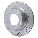 R1 17-21 Toyota Land Cruiser Front Left Drilled & Slotted Silver Brake Rotor