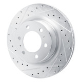 R1 2022-2025 Lexus GX550 Front Left Drilled & Slotted Silver Brake Rotor