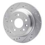 R1 2005-2012 Acura RL Rear Left Drilled & Slotted Silver Brake Rotor